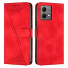 For Motorola Edge 40 Neo Dream Triangle Leather Phone Case with Lanyard(Red) - 1