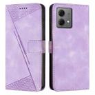 For Motorola Edge 40 Neo Dream Triangle Leather Phone Case with Lanyard(Purple) - 1