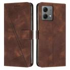 For Motorola Edge 40 Neo Dream Triangle Leather Phone Case with Lanyard(Brown) - 1