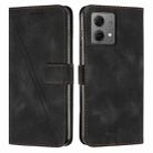 For Motorola Edge 40 Neo Dream Triangle Leather Phone Case with Lanyard(Black) - 1