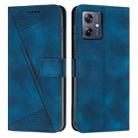 For Motorola Moto G54 Dream Triangle Leather Phone Case with Lanyard(Blue) - 1