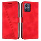 For Motorola Moto G54 Dream Triangle Leather Phone Case with Lanyard(Red) - 1