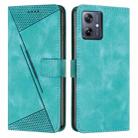 For Motorola Moto G54 Dream Triangle Leather Phone Case with Lanyard(Green) - 1