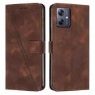 For Motorola Moto G54 Dream Triangle Leather Phone Case with Lanyard(Brown) - 1