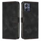 For Motorola Moto G54 Dream Triangle Leather Phone Case with Lanyard(Black) - 1