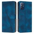 For Motorola Moto G Play 2024 Dream Triangle Leather Phone Case with Lanyard(Blue) - 1