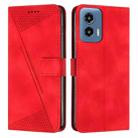For Motorola Moto G Play 5G 2024/Moto G 5G 2024 Dream Triangle Leather Phone Case with Lanyard(Red) - 1