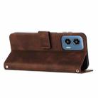 For Motorola Moto G Play 5G 2024/Moto G 5G 2024 Dream Triangle Leather Phone Case with Lanyard(Brown) - 3