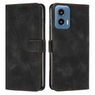 For Motorola Moto G Play 5G 2024/Moto G 5G 2024 Dream Triangle Leather Phone Case with Lanyard(Black) - 1