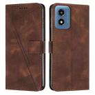 For Motorola Moto G04/G24 Dream Triangle Leather Phone Case with Lanyard(Brown) - 1