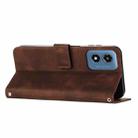 For Motorola Moto G04/G24 Dream Triangle Leather Phone Case with Lanyard(Brown) - 3