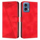 For Motorola Moto G34 5G Dream Triangle Leather Phone Case with Lanyard(Red) - 1