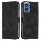 For Motorola Moto G34 5G Dream Triangle Leather Phone Case with Lanyard(Black) - 1