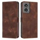 For Motorola Edge 50 Fusion Dream Triangle Leather Phone Case with Lanyard(Brown) - 1