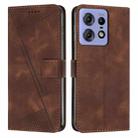 For Motorola Edge 50 Ultra Dream Triangle Leather Phone Case with Lanyard(Brown) - 1