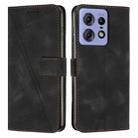 For Motorola Edge 50 Ultra Dream Triangle Leather Phone Case with Lanyard(Black) - 1