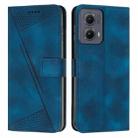 For Motorola Edge 2024 Dream Triangle Leather Phone Case with Lanyard(Blue) - 1