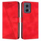 For Motorola Edge 2024 Dream Triangle Leather Phone Case with Lanyard(Red) - 1