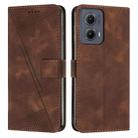For Motorola Edge 2024 Dream Triangle Leather Phone Case with Lanyard(Brown) - 1