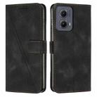 For Motorola Edge 2024 Dream Triangle Leather Phone Case with Lanyard(Black) - 1