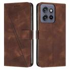 For Motorola Edge 50 Neo Dream Triangle Leather Phone Case with Lanyard(Brown) - 1