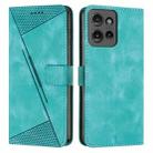 For Motorola Edge 50 Dream Triangle Leather Phone Case with Lanyard(Green) - 1