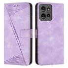 For Motorola Edge 50 Dream Triangle Leather Phone Case with Lanyard(Purple) - 1