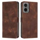 For Motorola Moto G35 Dream Triangle Leather Phone Case with Lanyard(Brown) - 1