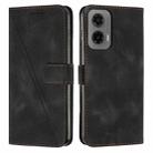 For Motorola Moto G35 Dream Triangle Leather Phone Case with Lanyard(Black) - 1