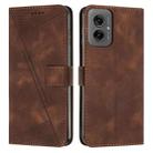 For Motorola Moto G55 Dream Triangle Leather Phone Case with Lanyard(Brown) - 1