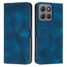 For Motorola Moto G15 Dream Triangle Leather Phone Case with Lanyard(Blue) - 1