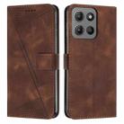 For Motorola Moto G15 Dream Triangle Leather Phone Case with Lanyard(Brown) - 1
