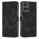 For Motorola Moto G 5G 2025 Dream Triangle Leather Phone Case with Lanyard(Black) - 1