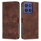 For Motorola Edge 60 Fusion Dream Triangle Leather Phone Case with Lanyard(Brown) - 1