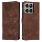 For Motorola Edge 60 Pro Dream Triangle Leather Phone Case with Lanyard(Brown) - 1