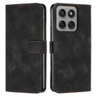 For Motorola Edge 60 Pro Dream Triangle Leather Phone Case with Lanyard(Black) - 1
