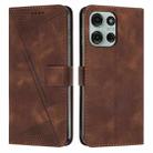 For Motorola Moto G86 5G Dream Triangle Leather Phone Case with Lanyard(Brown) - 1