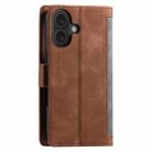 For iPhone 16 Plus Retro Splicing Horizontal Flip Leather Phone Case(Grey) - 3