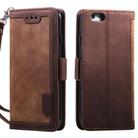 For iPhone 16e Retro Splicing Horizontal Flip Leather Phone Case(Brown) - 1