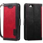 For iPhone 16e Retro Splicing Horizontal Flip Leather Phone Case(Red) - 1