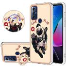 For Motorola Moto G Play 2023 Electroplating Dual-side IMD Phone Case with Ring Holder(Lucky Dog) - 1