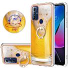 For Motorola Moto G Play 2023 Electroplating Dual-side IMD Phone Case with Ring Holder(Draft Beer) - 1