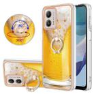 For Motorola Moto G53 / G23 / G13 Electroplating Dual-side IMD Phone Case with Ring Holder(Draft Beer) - 1