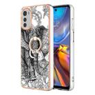 For Motorola Moto E32 4G / E32s Electroplating Dual-side IMD Phone Case with Ring Holder(Totem Elephant) - 1