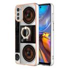 For Motorola Moto E32 4G / E32s Electroplating Dual-side IMD Phone Case with Ring Holder(Retro Radio) - 1