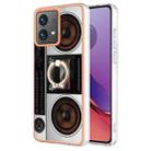 For Motorola Moto G84 Electroplating Dual-side IMD Phone Case with Ring Holder(Retro Radio) - 1