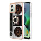 For Motorola Moto G54 Electroplating Dual-side IMD Phone Case with Ring Holder(Retro Radio) - 1