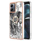 For Motorola Moto G14 Electroplating Dual-side IMD Phone Case with Ring Holder(Totem Elephant) - 1