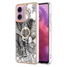 For Motorola Moto G04 4G / G24 4G Electroplating Dual-side IMD Phone Case with Ring Holder(Totem Elephant) - 1