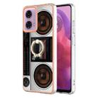 For Motorola Moto G04 4G / G24 4G Electroplating Dual-side IMD Phone Case with Ring Holder(Retro Radio) - 1